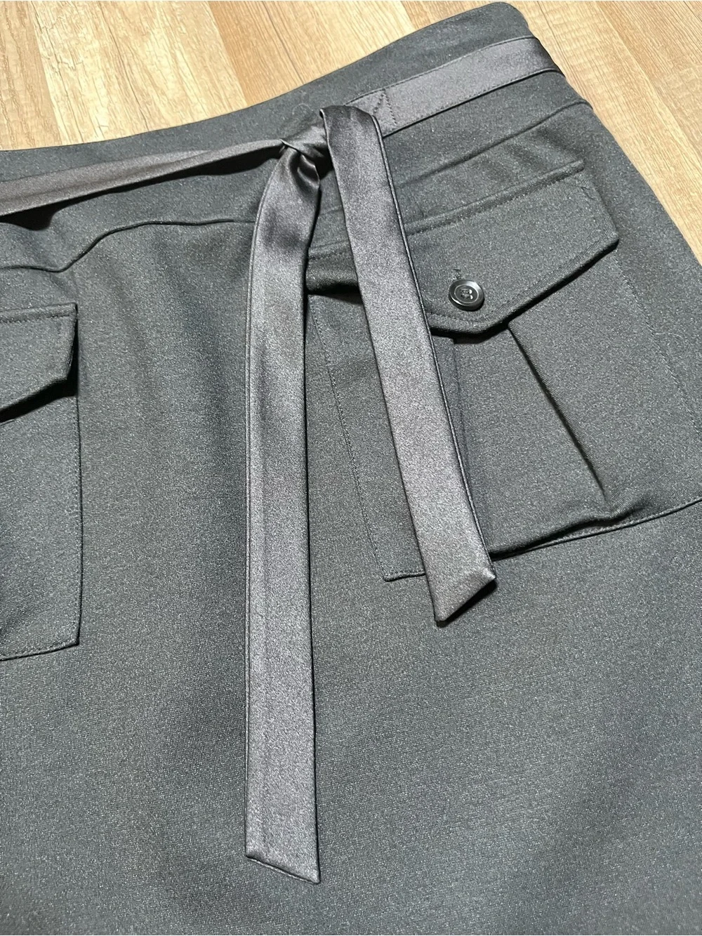 INC International Concepts Black Cargo Pencil Skirt with Tie Waist - Size 6